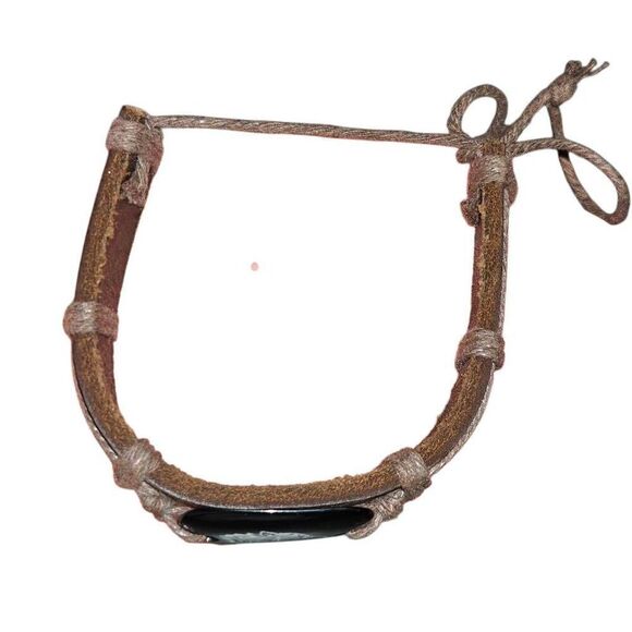 Celtic Bohemian Wolf Leather Tie Bracelet - Picture 3 of 3